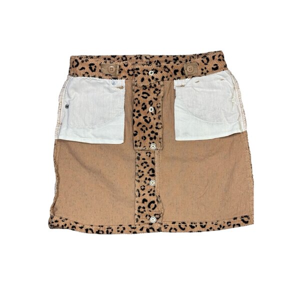 NEW Girls Cat And Jack Leopard Print Corduroy Tan & Black Mini Skirt Size 6/6X - Picture 8 of 8